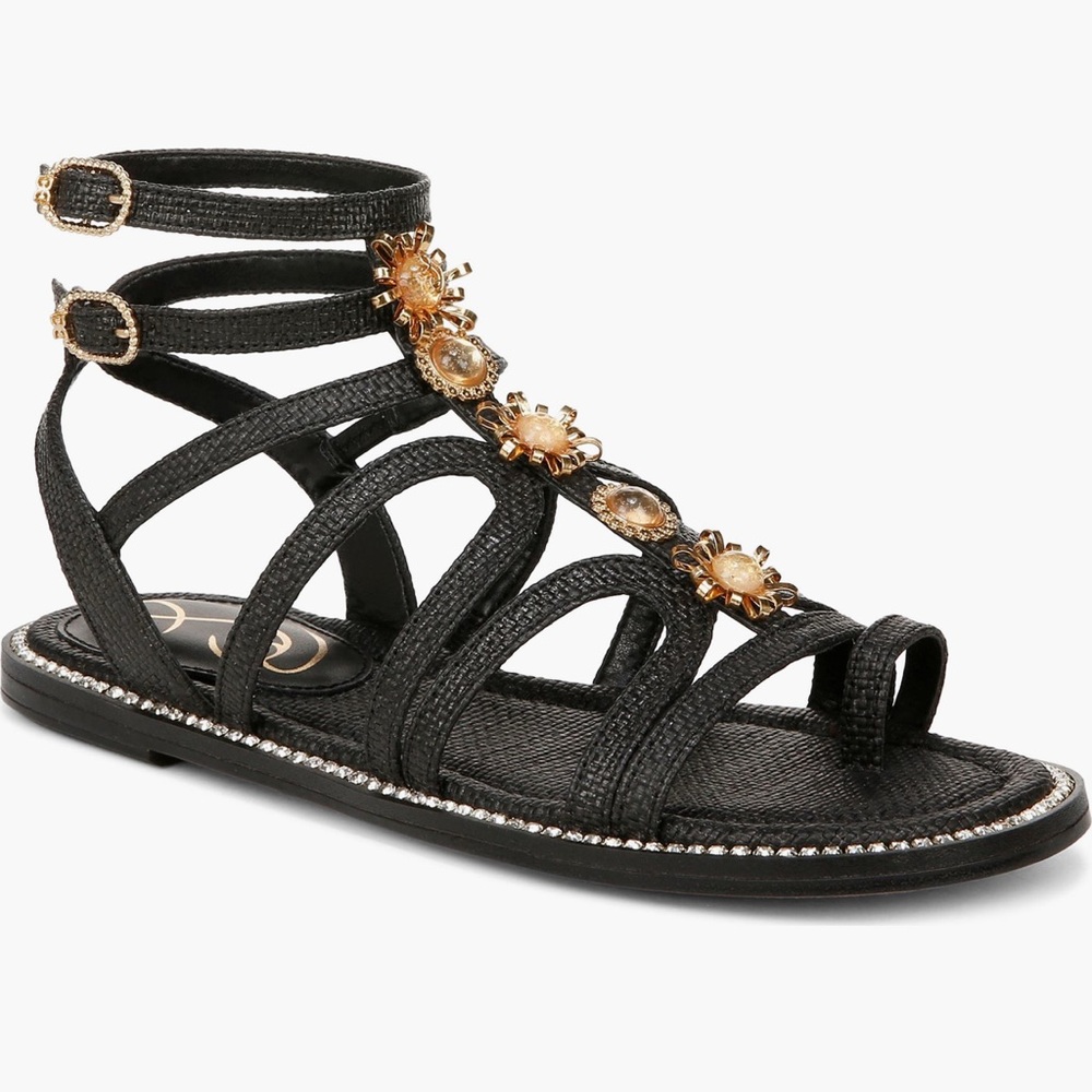 Sam Edelman Tianna Ankle Strap Sandals Black 9.5M